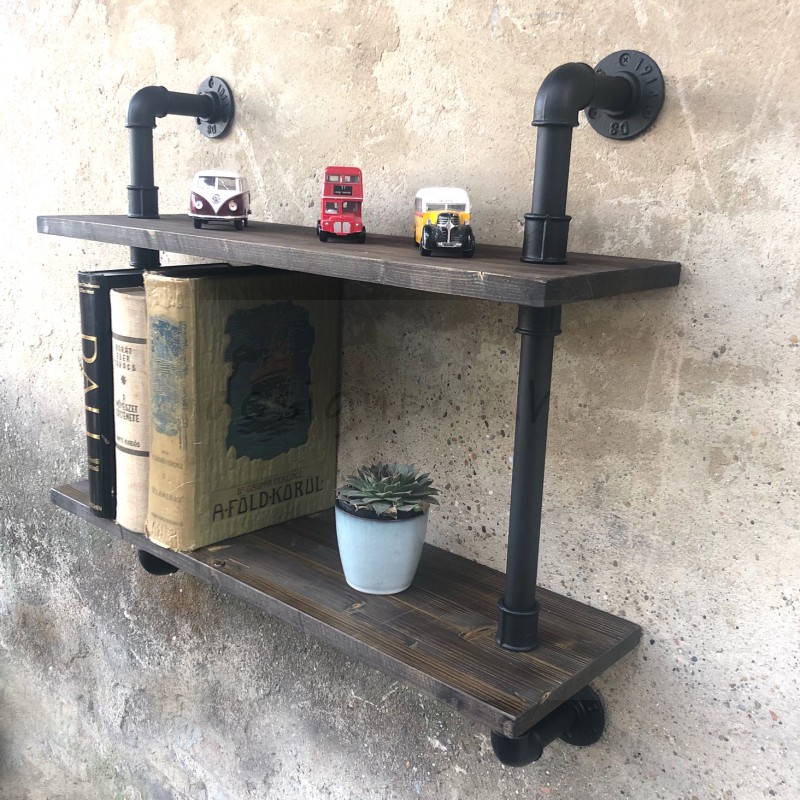 2 SZINTES LOFT DESIGN CSŐPOLC FALI POLCOK 2 SZINTES LOFT DESIGN CSŐPOLC FALI POLCOK