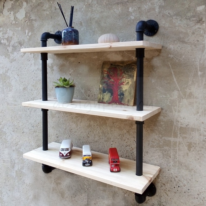 3 SZINTES LOFT DESIGN CSŐPOLC FALI POLCOK 3 SZINTES LOFT DESIGN CSŐPOLC FALI POLCOK